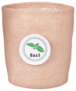 jute/burlap indoor planters – stylish fabric plant containers for indoor plants/urban gardening – create a home garden/herb garden on kitchen countertop or windowsill – 5 fabric plant holders (7 inch)