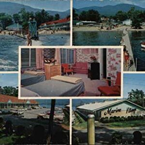 Marine Village Resort Motel Lake George, New York NY Original Vintage Postcard