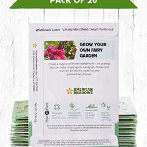 American Meadows Wildflower Seed Packets "Fairy Garden" Party Favors for Guests (Pack of 20) - Wildflower Seed Mix, Plant Year-Round, Great Gift for Hostesses, Showers, Weddings, Thank You