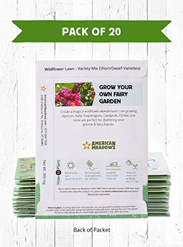 American Meadows Wildflower Seed Packets "Fairy Garden" Party Favors for Guests (Pack of 20) - Wildflower Seed Mix, Plant Year-Round, Great Gift for Hostesses, Showers, Weddings, Thank You