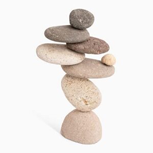 happy gardens zen stacked rocks sculpture | cairn statue balancing rock stone decor for japanese garden