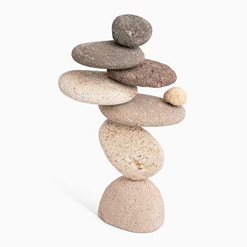 Happy Gardens Zen Stacked Rocks Sculpture | Cairn Statue Balancing Rock Stone Decor for Japanese Garden