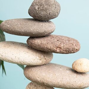 Happy Gardens Zen Stacked Rocks Sculpture | Cairn Statue Balancing Rock Stone Decor for Japanese Garden