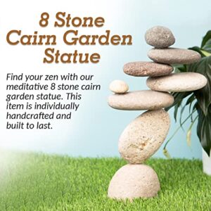 Happy Gardens Zen Stacked Rocks Sculpture | Cairn Statue Balancing Rock Stone Decor for Japanese Garden