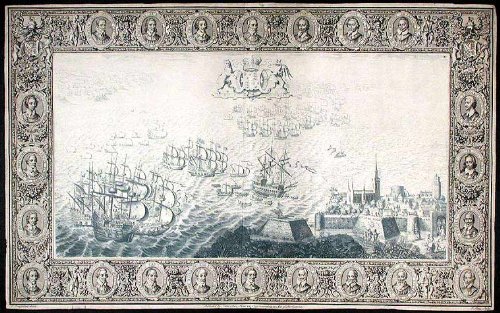 [Plate illustrating the defeat of the Spanish Armada by the English Fleet under the command of Lord Howard of Effingham in 1588]