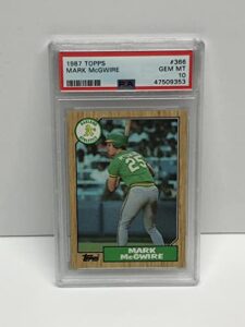 1987 topps mark mcgwire card #366 psa 10 gem mint