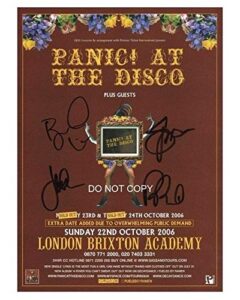 panic at the disco band reprint signed 8×10 photo #2 rp brendon urie