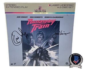 jon voight & eric roberts signed runaway train movie laserdisc cover beckett coa