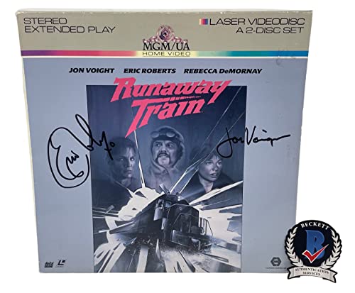 Jon Voight & Eric Roberts Signed Runaway Train Movie Laserdisc Cover Beckett COA