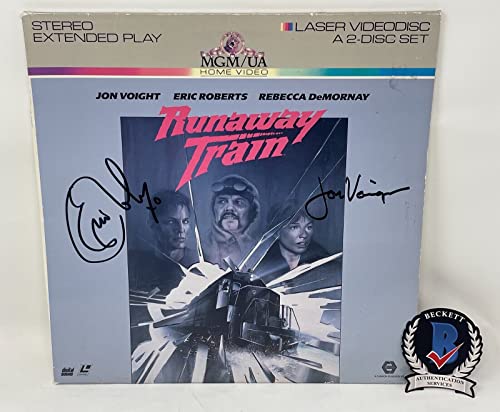 Jon Voight & Eric Roberts Signed Runaway Train Movie Laserdisc Cover Beckett COA
