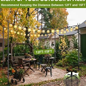 Eazielife Sprimden Outdoor String Light Pole, 10 FT Heavy Duty Hanging Light Stand Pole for Outside Garden Lawn, Patio, Christmas, Wedding, Party (2 Packs)