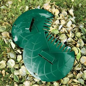 Evcitn 2set Leaf Scoops Hand Rakes, Large Durable Ergonomic Leaf Scoops for Picking up Leaves, Grass Clippings and Lawn Debris, Mixed Green 4 pcs