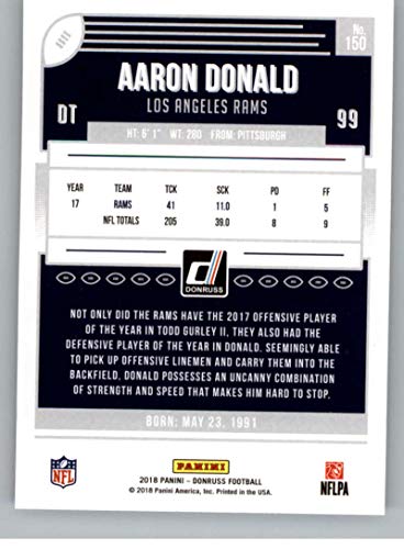 2018 Donruss Football #150 Aaron Donald Los Angeles Rams Official NFL Trading Card