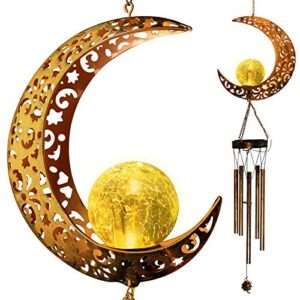 moon solar handmade chimes for mom moon decor for outside outdoor clearance gardening gifts birthday gifts for mom for women grandma gifts christmas decorations mom day light gift