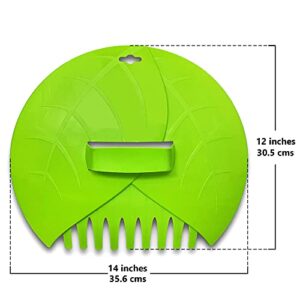 Alsea Hand Leaf Rake Scoops Large Green Plastic Grabber for Picking Up Lawn Debris - Includes Gardening Gloves with ABS Claws