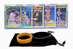 cal ripken jr. baseball cards (5) assorted baltimore orioles trading card and wristbands gift bundle