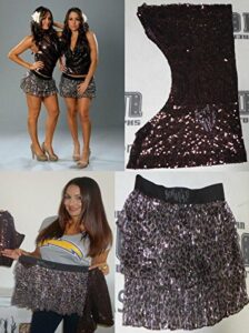 nikki the bella twins 2x signed wwe ring worn used skirt & shirt psa/dna diva – autographed wrestling miscellaneous items