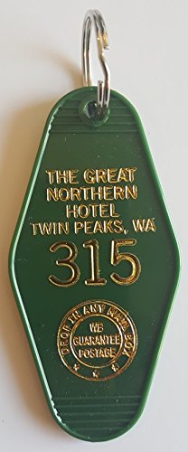 The Great Northern Hotel Room 315 Twin Peaks Inspired Key Tag Green and Gold