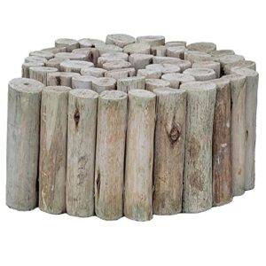 backyard x-scapes natural eucalyptus wood solid log for garden edging lawn landscape fence borders 72 in l x 6 in h x 1.25 in d