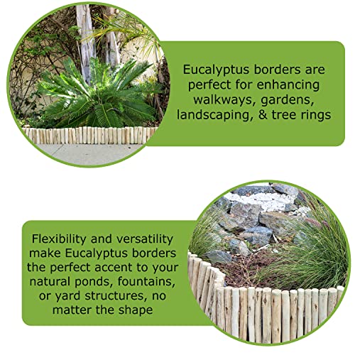 Backyard X-Scapes Natural Eucalyptus Wood Solid Log for Garden Edging Lawn Landscape Fence Borders 72 in L x 6 in H x 1.25 in D