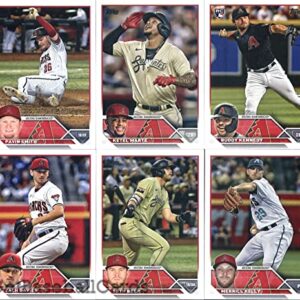 2023 Topps Series 1 Arizona Diamondbacks Team Set of 9 Cards: Josh Rojas(#60), Merrill Kelly(#71), Seth Beer(#105), Zach Davies(#123), Buddy Kennedy(#135), Caleb Smith(#191), Ketel Marte(#239), Arizona Diamondbacks(#263), Pavin Smith(#312) - GotBaseballCa