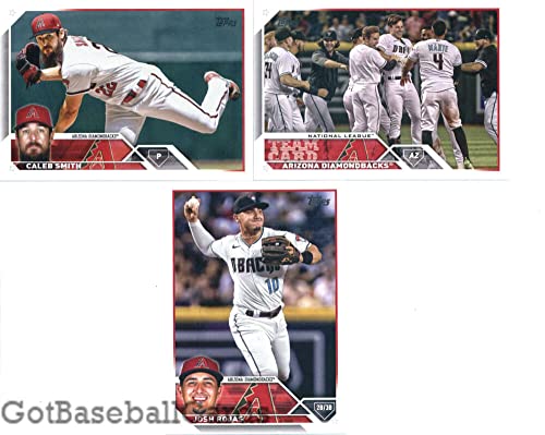 2023 Topps Series 1 Arizona Diamondbacks Team Set of 9 Cards: Josh Rojas(#60), Merrill Kelly(#71), Seth Beer(#105), Zach Davies(#123), Buddy Kennedy(#135), Caleb Smith(#191), Ketel Marte(#239), Arizona Diamondbacks(#263), Pavin Smith(#312) - GotBaseballCa