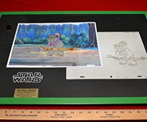 "Star Wars" hand-painted EWOKS Animation Cel and original art, RARE Ewok TV series DVD, UACC, COA, Frame