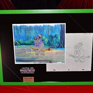 "Star Wars" hand-painted EWOKS Animation Cel and original art, RARE Ewok TV series DVD, UACC, COA, Frame