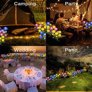 Outdoor Solar Garden Stake Lights,Upgraded LED Solar Powered Light with 6 Rose Flowers, Waterproof Solar Decorative Lights for Patio Pathway Courtyard Garden Lawn