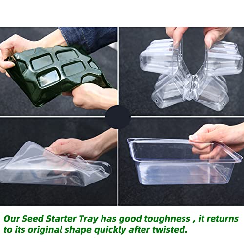 Seed Starter Tray Kit, 20 Packs Seed Starting Trays with Seedling Tray and Humidity Dome, 240 Cells Plant Starter Trays Germination Growing Propagation Trays for Indoor Seed Starter - Dark Green