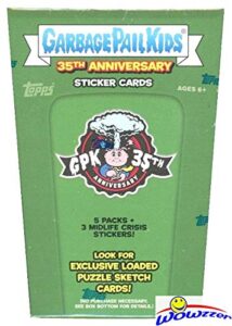 2020 topps garbage pail kids series 2 35th anniversary exclusive factory sealed value box with special midlife crisis bonus stickers! look for autographs, sketch cards, printing plates & more! wowzzer