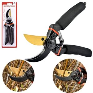 zfyoung 8″ professional pruning shears, bypass pruners, pruning scissors, garden shears, garden scissors, gardening shears, garden clippers, garden shears pruning,garden supplies, garden tools