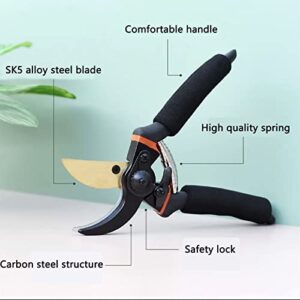 Zfyoung 8" Professional Pruning Shears, Bypass Pruners, Pruning Scissors, Garden Shears, Garden Scissors, Gardening Shears, Garden Clippers, Garden Shears Pruning,Garden Supplies, Garden Tools