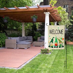 Boao St Patrick's Day Garden Flag Welcome Gnome Garden Flag Double Sided Shamrock Yard Flag Holiday Decorative Garden Flag for St Patrick's Day Indoor Outdoor Decoration, 12.5 x 18 Inches