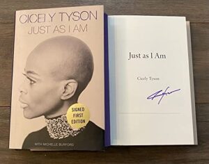 cicely tyson signed autographed just as i am hardcover first edition book coa