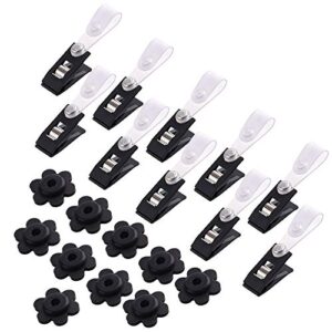 kuuqa 20 pack garden flag rubber stoppers and plastic clips, accessories for garden flag poles stand