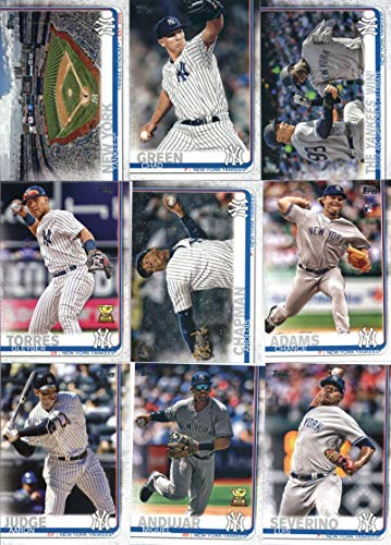 New York Yankees 2019 Topps Complete Mint Hand Collated 30 Card Team Set with 2 Different Aaron Judge Cards plus Gary Sanchez and Others