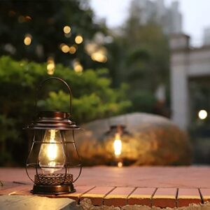 Hanging Solar Lantern,Solar Lantern Outdoor Waterproof,Solar Outdoor Lantern,Retro Desigh Outdoor Lanterns for Patio,Courtyard,Lawn,Garden