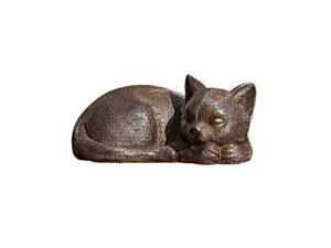 roman garden – bronze sleeping cat statue, 3.5h, garden collection, resin and stone, decorative, garden gift, home outdoor decor, durable, long lasting