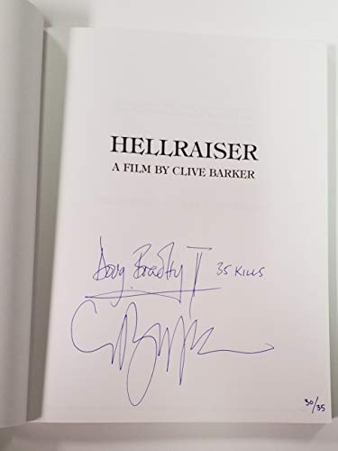 CLIVE BARKER and DOUG BRADLEY signed 'Hellraiser' Movie Manuscript autographed LIMITED EDITION Book with Glossy Cover