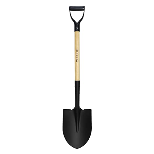 KOLEIYA Shovel,Shovels for Digging,Garden Spade,Shovels for Gardening,Round Shovel Digging,D Handel,41Inches,Matel+Wood