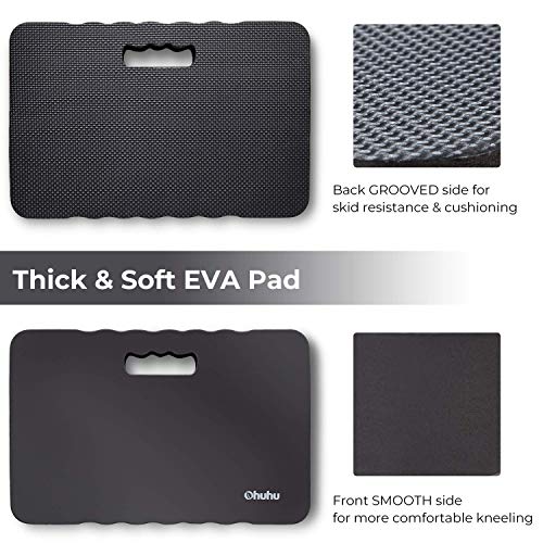 Ohuhu Extra Thick Kneeling Pad, 17x11x1.5 Inch Gardening Knee Pads Kneeling Foam Mat with Comfortable Surface, Water Resistant Large Knee Cushion Supplies for Garden Work Baby Bath Yoga Exercise