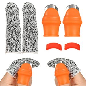 "N/A" 4 Pack Garden Silicone Thumb Knife Separator Finger Knife Harvesting Plant Knife Plant Gardening Gifts Trim Garden Vegetable Gardening Tools