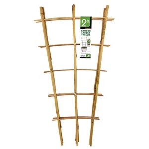 natural bamboo trellis 24 inches tall, mininfa garden ladder trellis, plant trellis for climbing plants, vegetables, pots – 3 pack