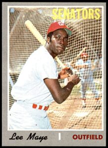 1970 topps # 439 lee maye washington senators (baseball card) ex/mt senators