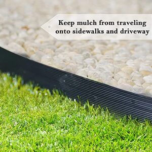 Worth Garden 30 ft. No Dig Landscape Edging (50PCS Spikes Included) Black Plastic Edging Roll Kit - 1.5'' Height Edge for Garden Lawn Border Driveway Path Divider - Easy to Install