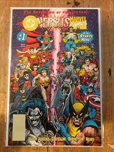 dc versus marvel #1 2nd printing blank box variant comic book – yellow gold logo – amalgam vs