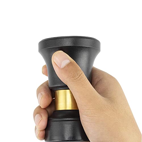 Hose Nozzle, Lichamp Heavy Duty Brass Fireman Style High Power Leak Proof Adjustable Garden Water Sprayer, Suitable for Car Wash, Patio Cleaning, Watering Lawn and Garden, Shower Pets (Black)