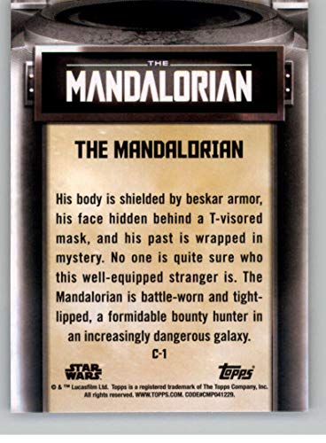 2020 Topps Star Wars The Mandalorian Season 1 Characters #C-1 The Mandalorian Official Disney Channel Series Trading Card