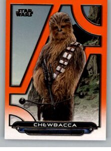 2018 topps star wars galactic files orange #tlj-10 chewbacca official non-sport trading card in nm or better conditon